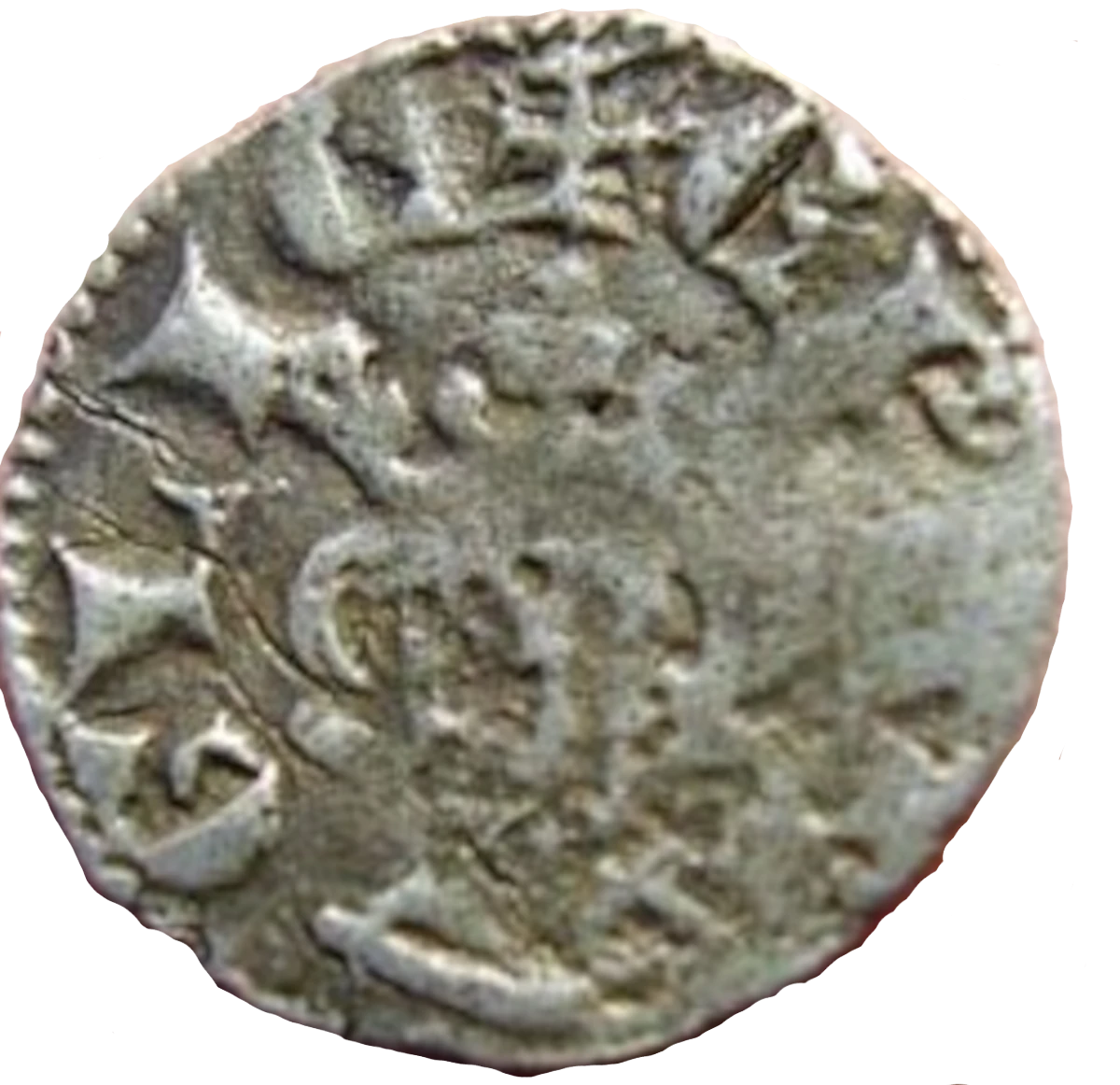Edward I Counterfeit Lincoln Farthing obverse enlarged