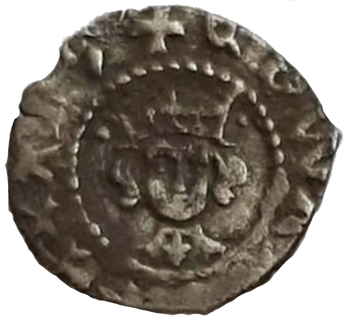 Edward IV Heavy Coinage Farthing Obverse Type H1.1 enlarged