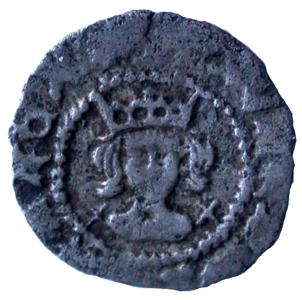 Edward IV Heavy Coinage Farthing Obverse Type H4.1 enlarged