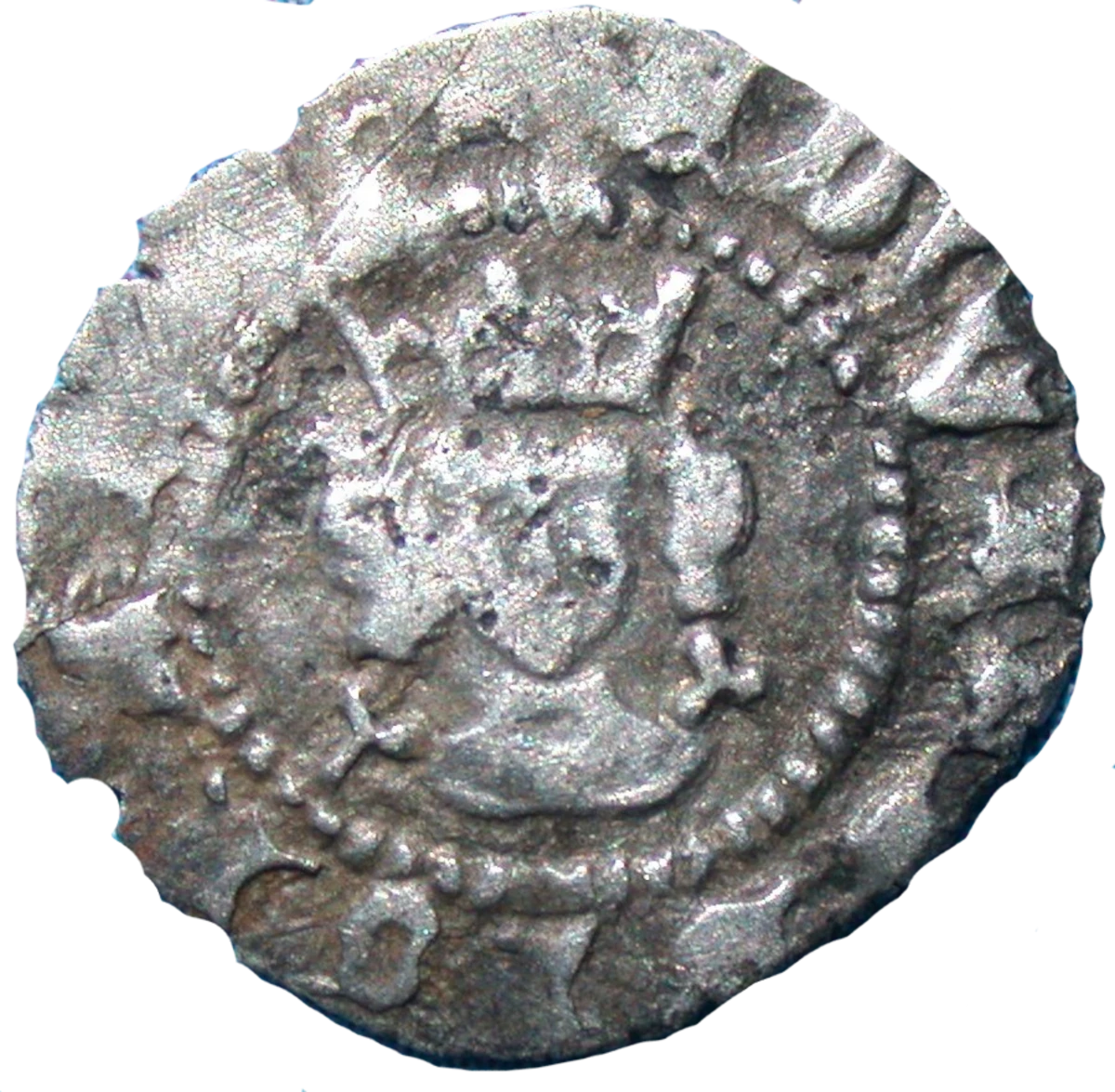 Edward IV Light Coinage Farthing Obverse Type L1.1 enlarged