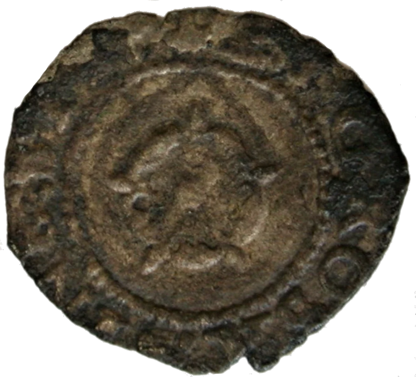 Edward 6 Farthing Third Period Very Base Issue Farthing obverse Die 2.1 enlarged