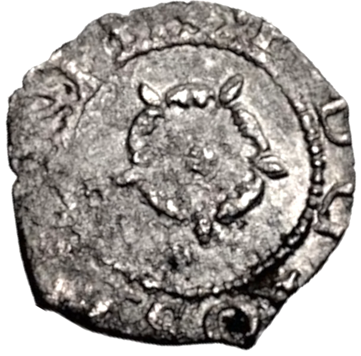 Edward 6 Farthing Third Period Very Base Issue Farthing obverse Die 2.2 enlarged