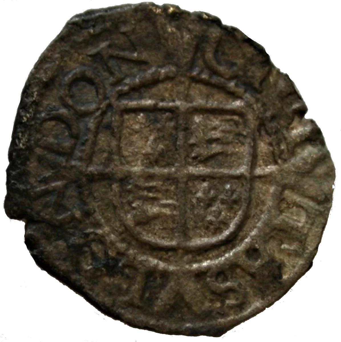 Edward 6 Farthing Third Period Very Base Issue Farthing reverse Die B enlarged