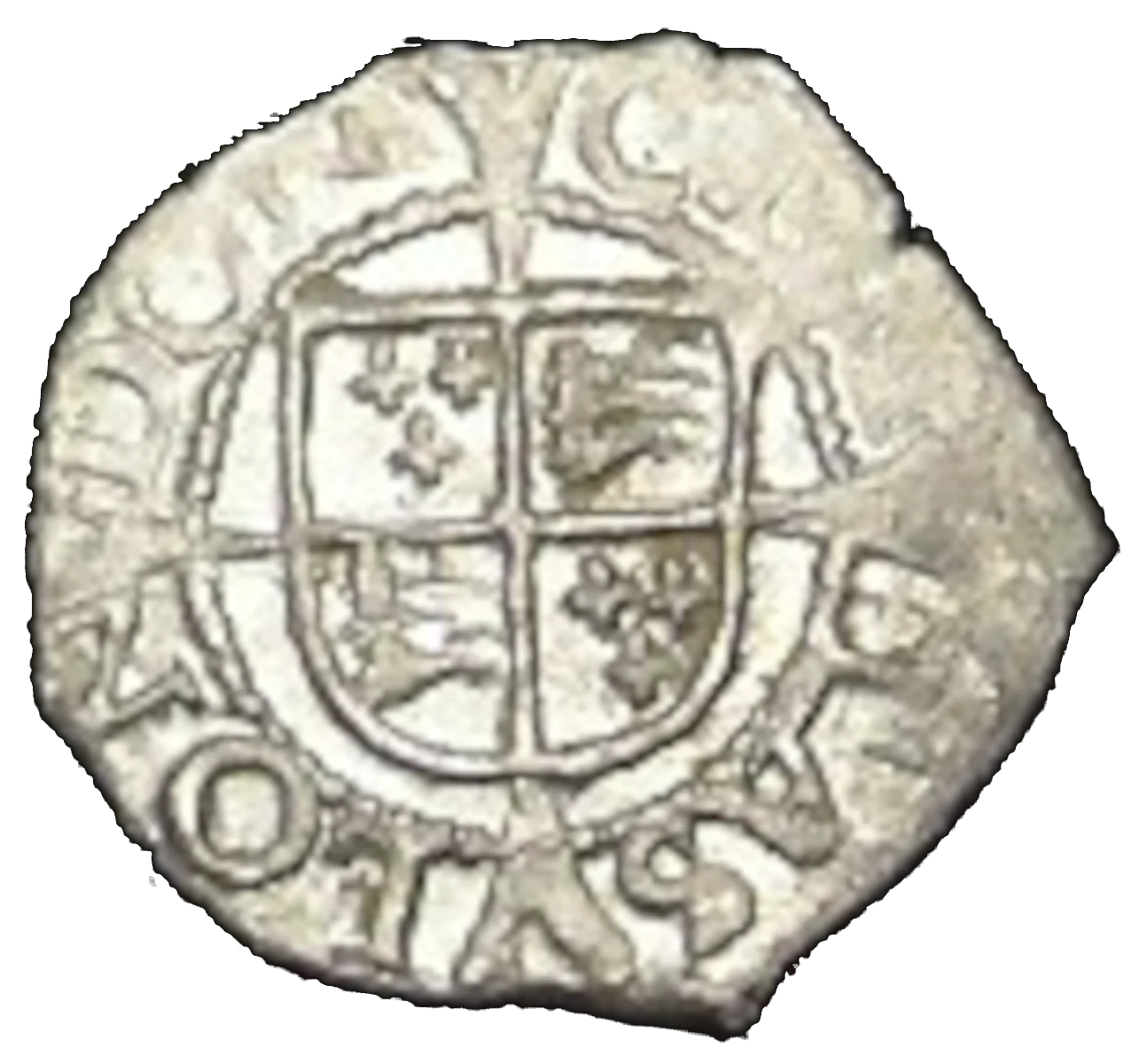 Edward 6 Farthing Third Period Very Base Issue Farthing reverse Die B enlarged