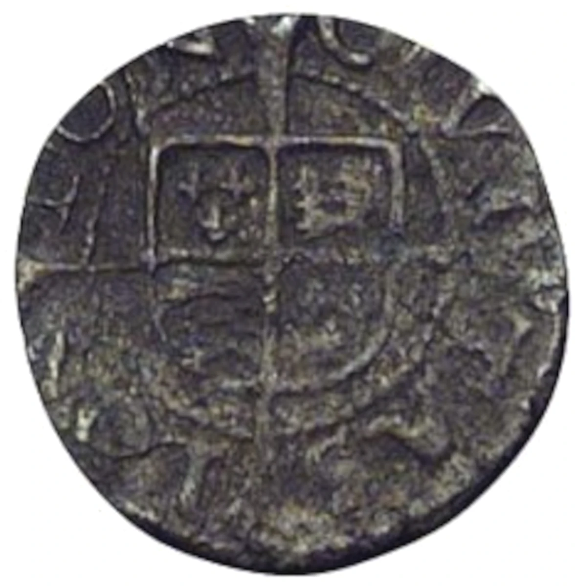 Edward 6 Farthing Third Period Very Base Issue Farthing reverse Die C enlarged
