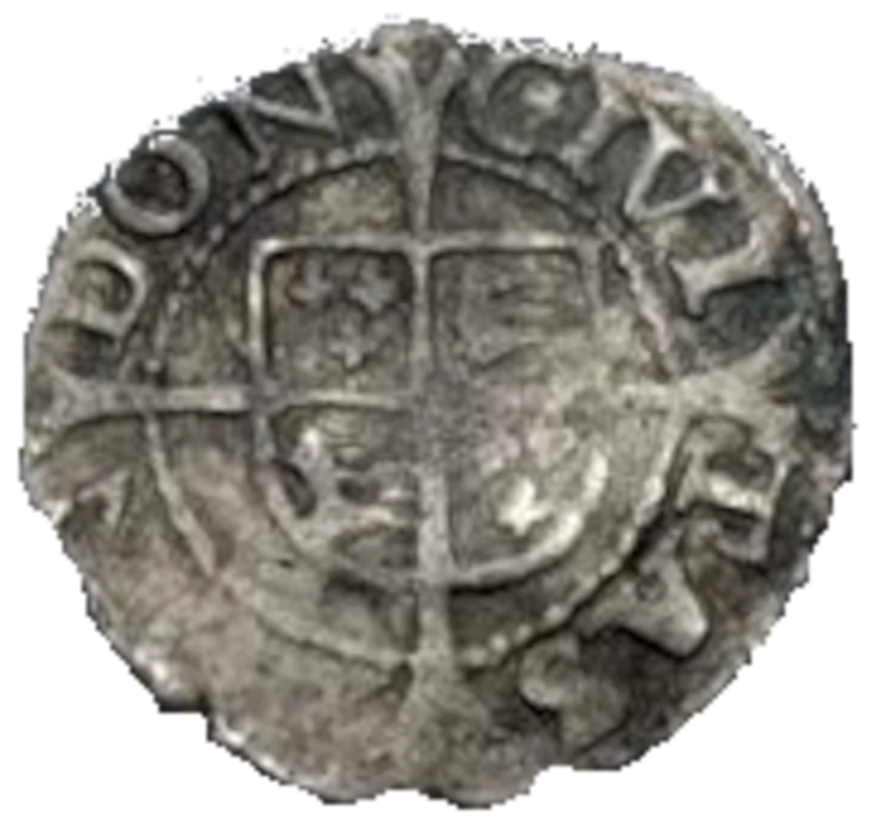 Edward 6 Farthing Third Period Very Base Issue Farthing reverse Die E enlarged