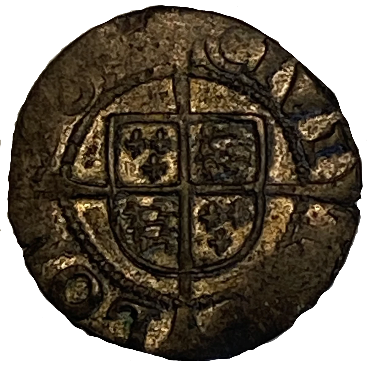 Edward 6 Farthing Third Period Very Base Issue Farthing reverse Die F enlarged