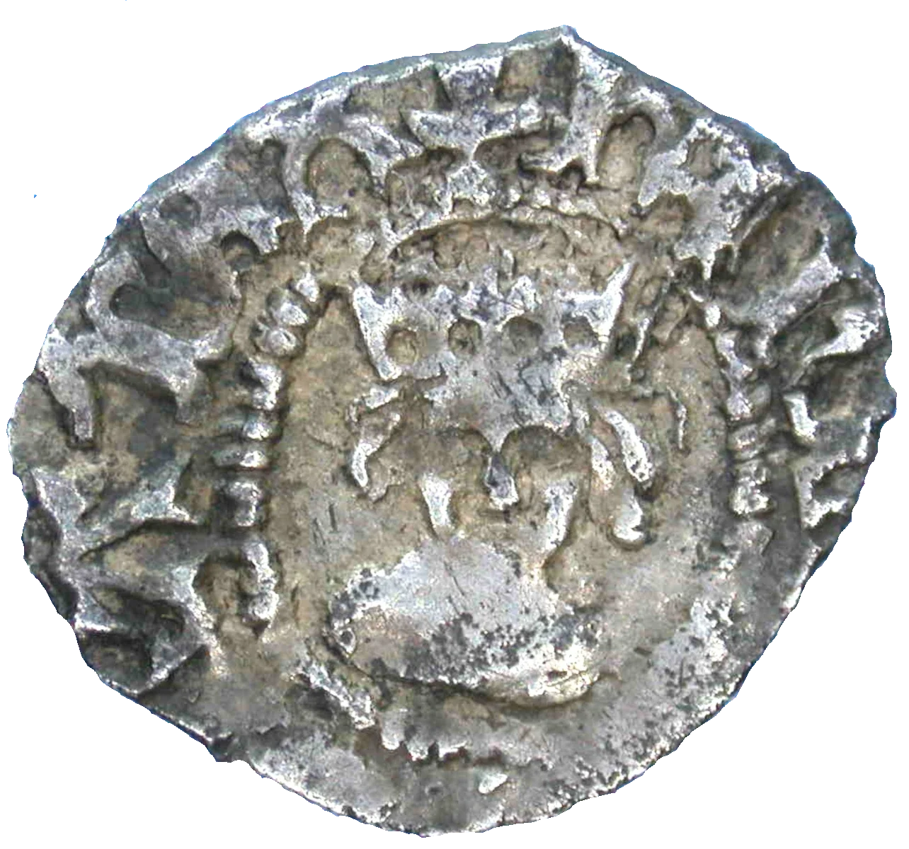 Henry VII Farthing Facing Bust Issue obverse Type 4 enlarged