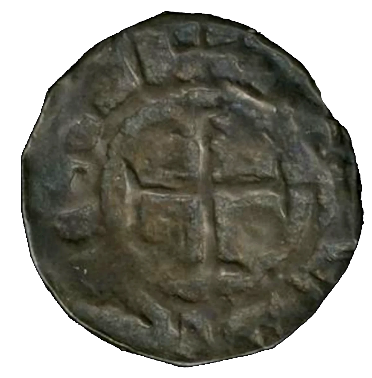 John de Courcy Cross Pommée Voided Patrick Coinage Farthing - Obverse 1 enlarged