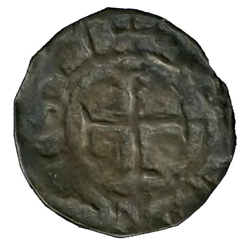 John de Courcy Cross Potent Voided Patrick Coinage, Carrickfergus Reverse, Farthing - Obverse 1