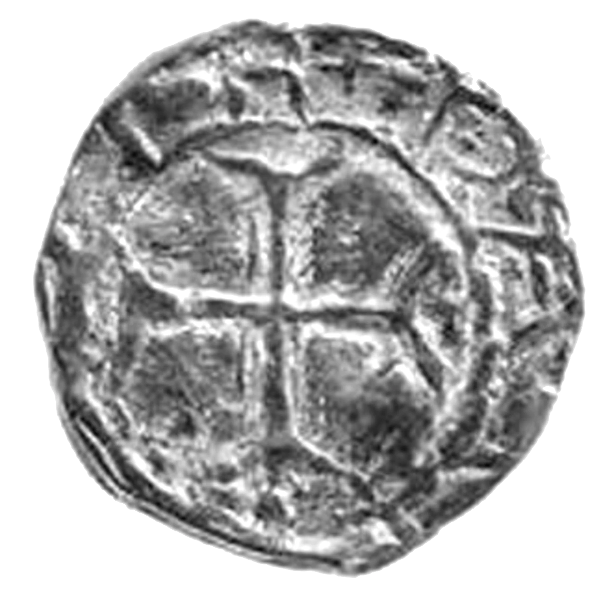 John de Courcy Cross Pommée Voided Patrick Coinage Farthing - Obverse 2 enlarged