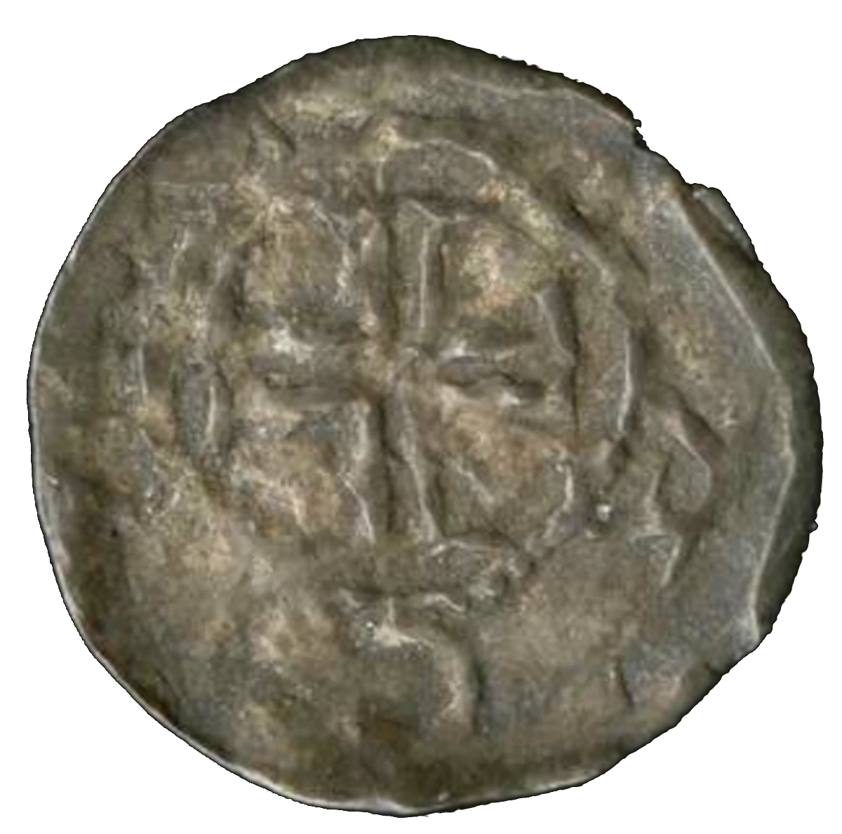 John de Courcy Cross Pommée Voided Patrick Coinage Farthing - Reverse 1 enlarged