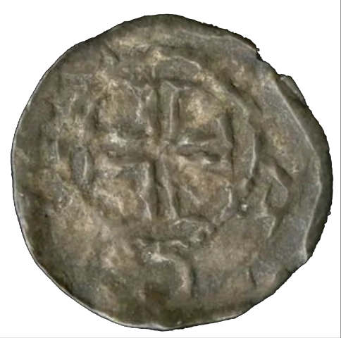 John de Courcy Cross Potent Voided Patrick Coinage, Carrickfergus Reverse, Farthing - Reverse 1