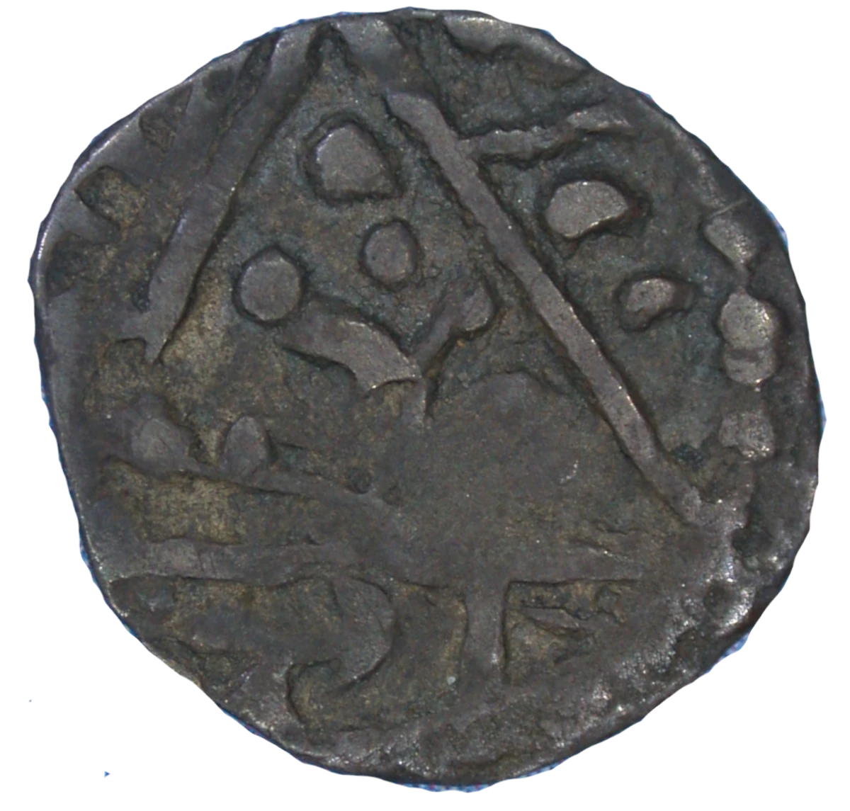 John as King Anglo-Irish farthing Contemporary Forgery obverse 8 enlarged
